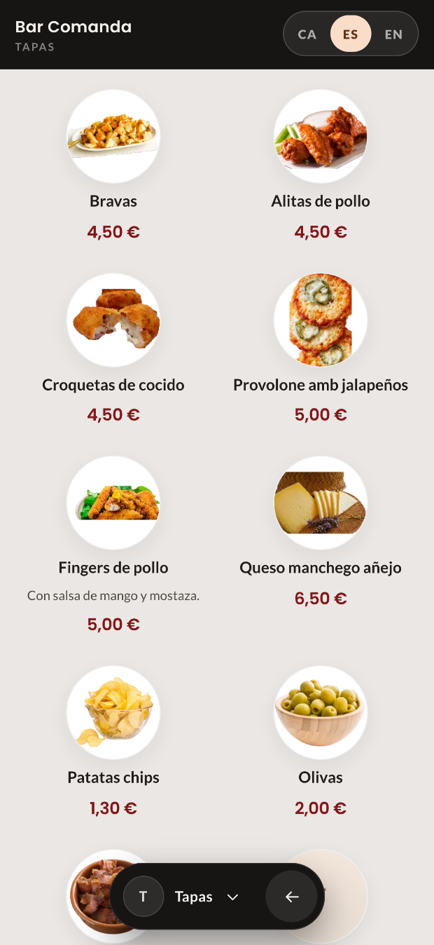Tapes a la carta QR