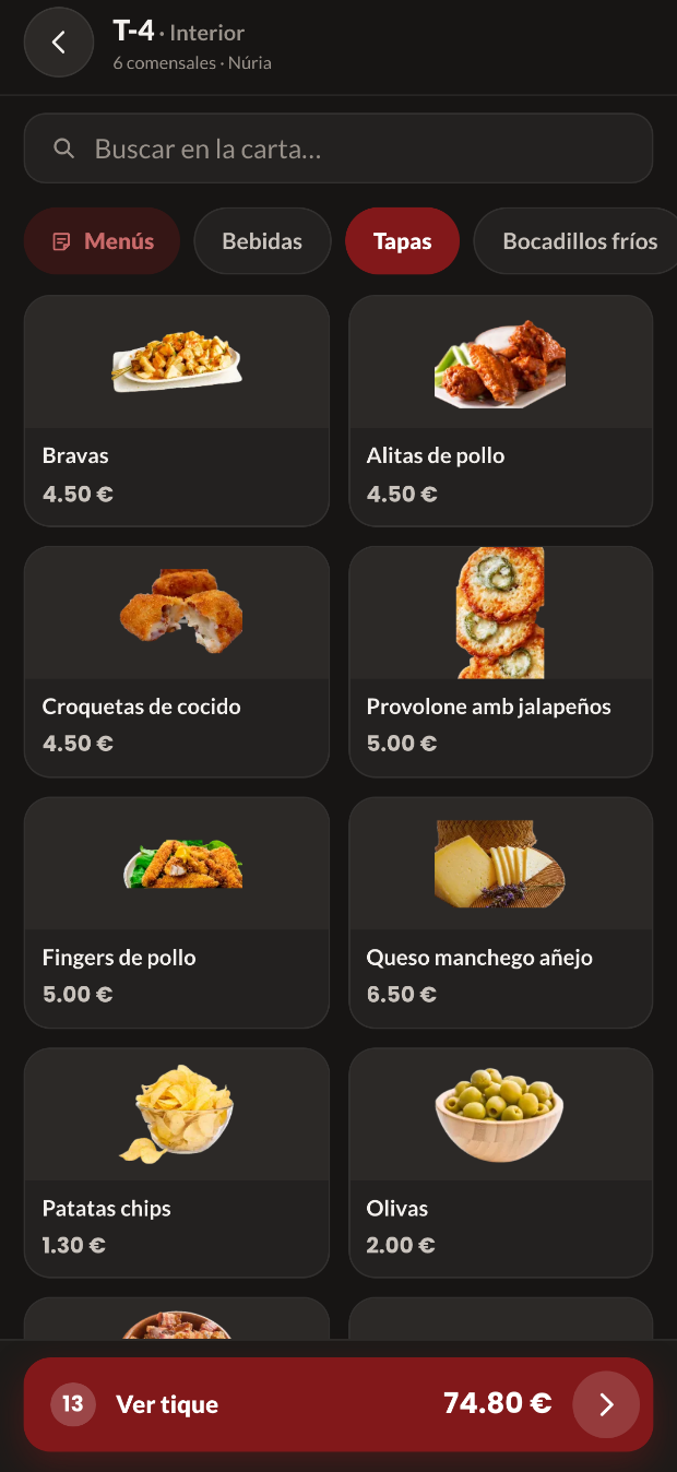 Prendre la comanda des del mòbil